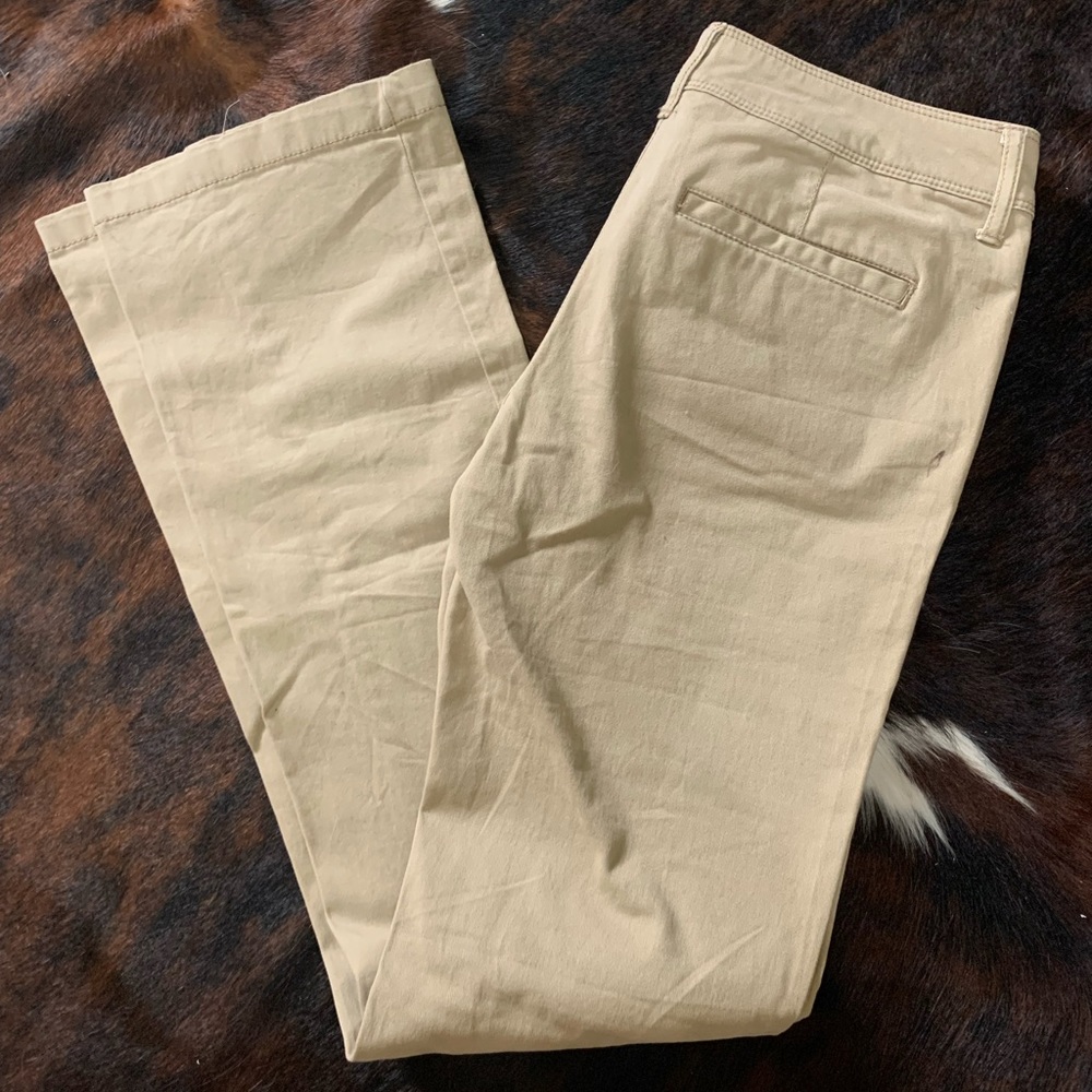 Khaki bootcut pants